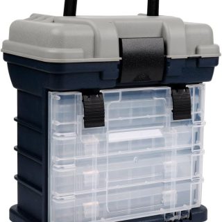 Sougayilang Fishing Tackle Box Portable 4 Layers Fishing Box Sea Boat Fishing Accessory Box Case With Handle Utility Box-Small Size